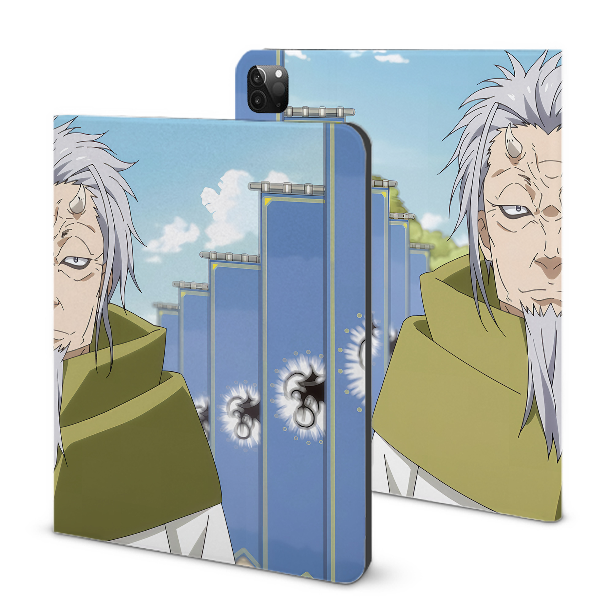 （画像用） 転スラ Regarding Reincarnated to Slime IPadケース ペンホルダー付き ブックスタイルデザイン